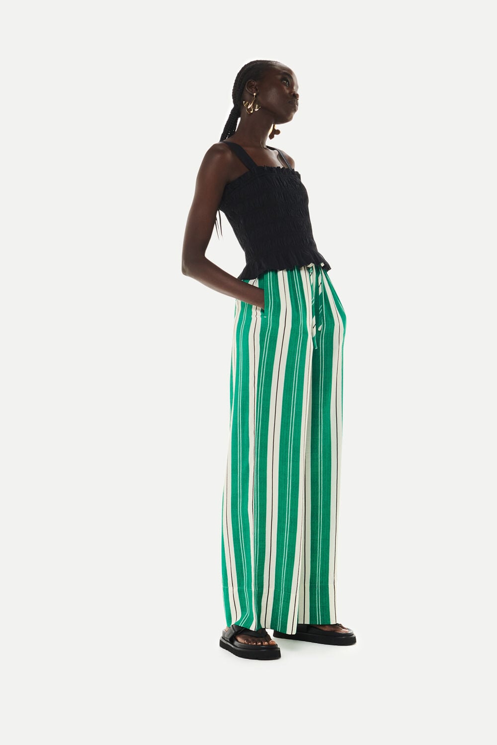 Green Bridget Maxi Stripe Trouser