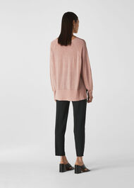 Sparkle Scoop Neck Knit Pale Pink