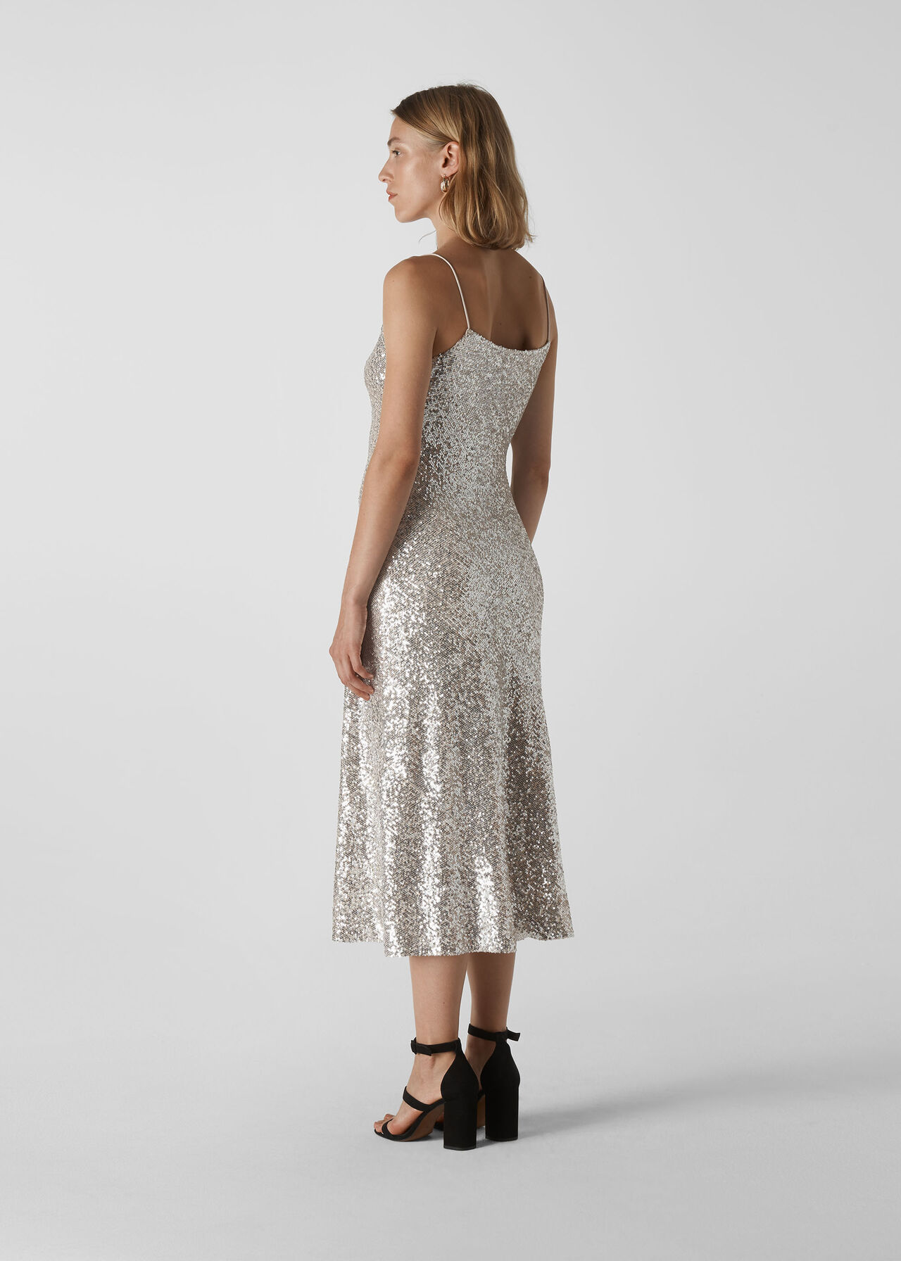 Dagma Sequin Slip Dress Silver