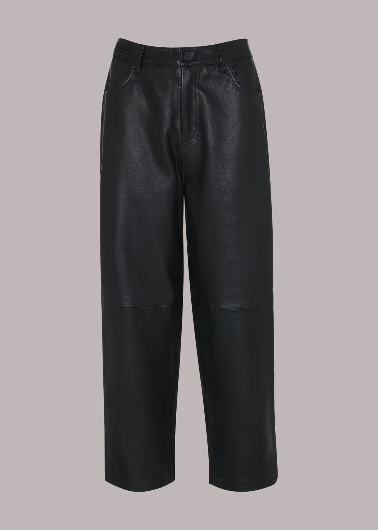 Black Leather Barrel Trouser, WHISTLES