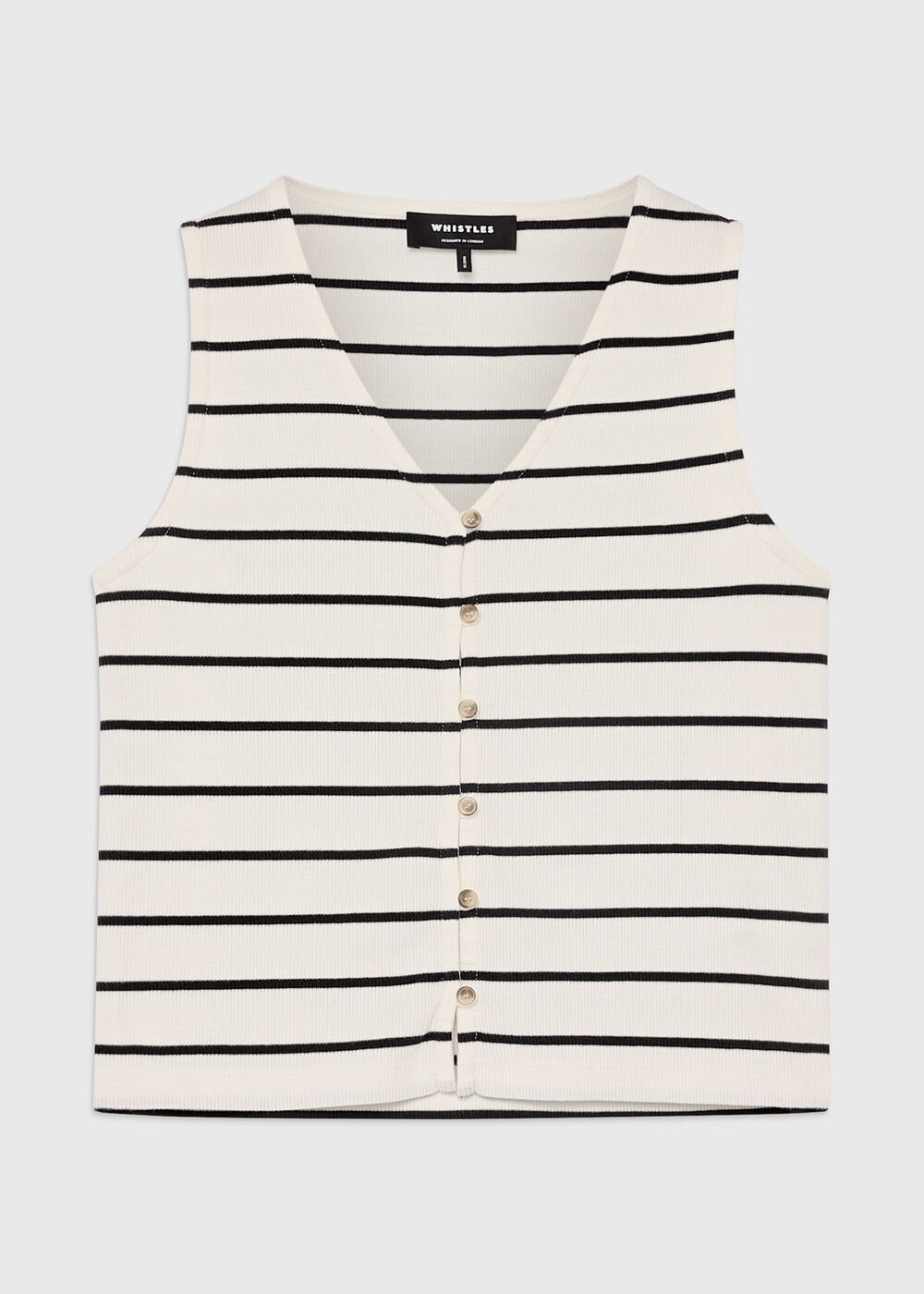 Stripe Button Front Tank