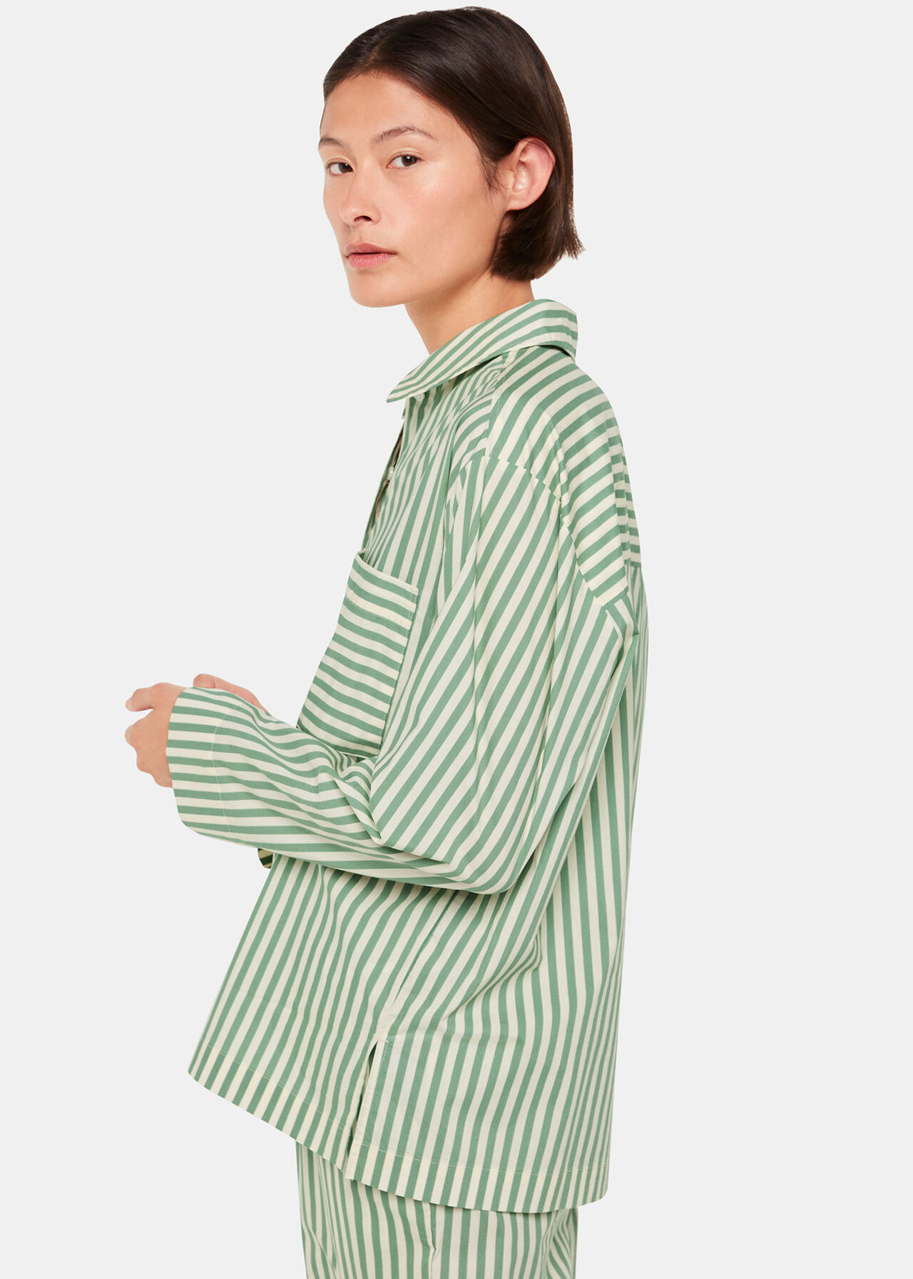 Cotton Stripe Pyjama Shirt