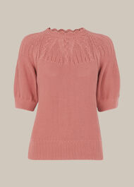 Bell Sleeve Cable Knit Pale Pink