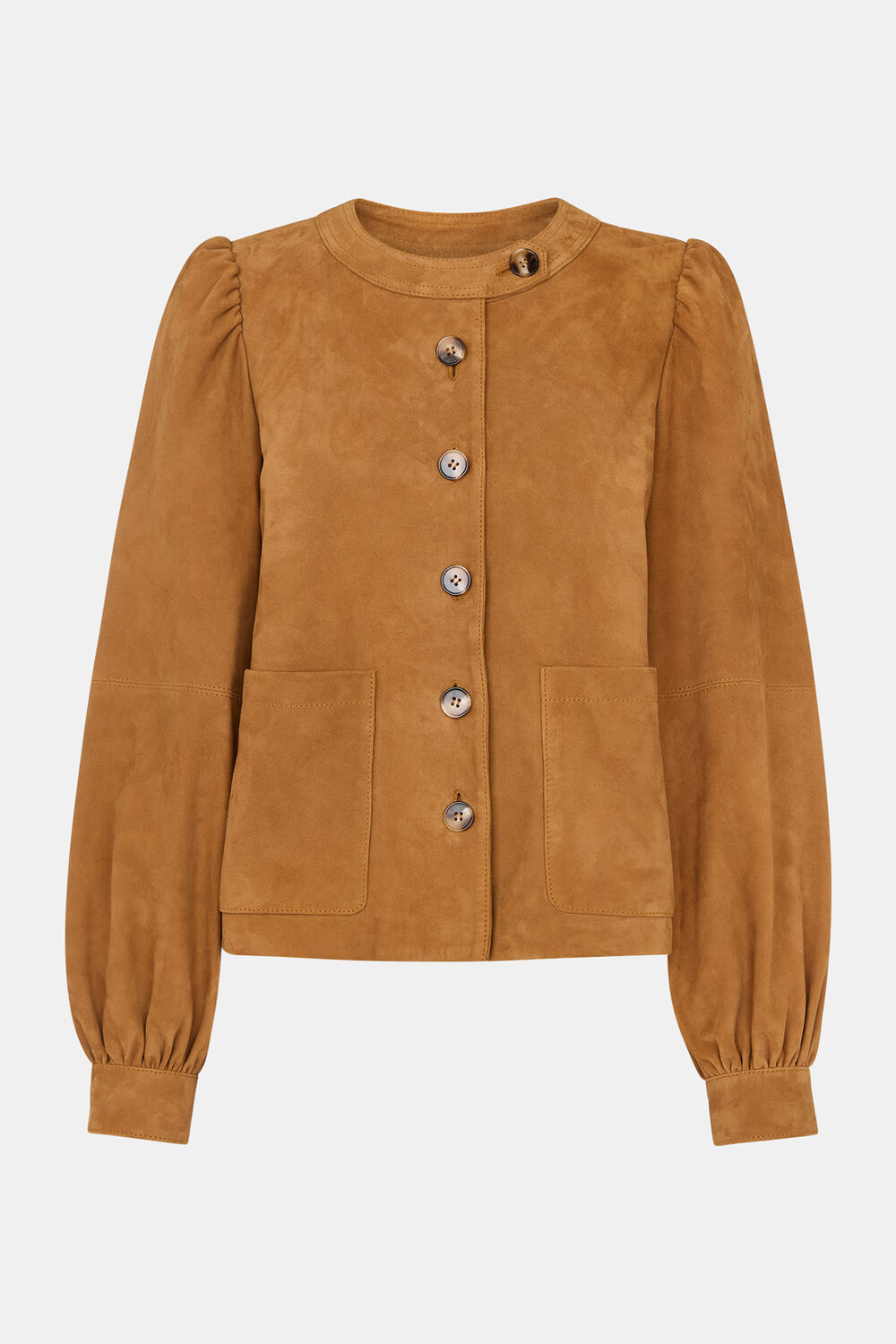 Button Front Suede Jacket