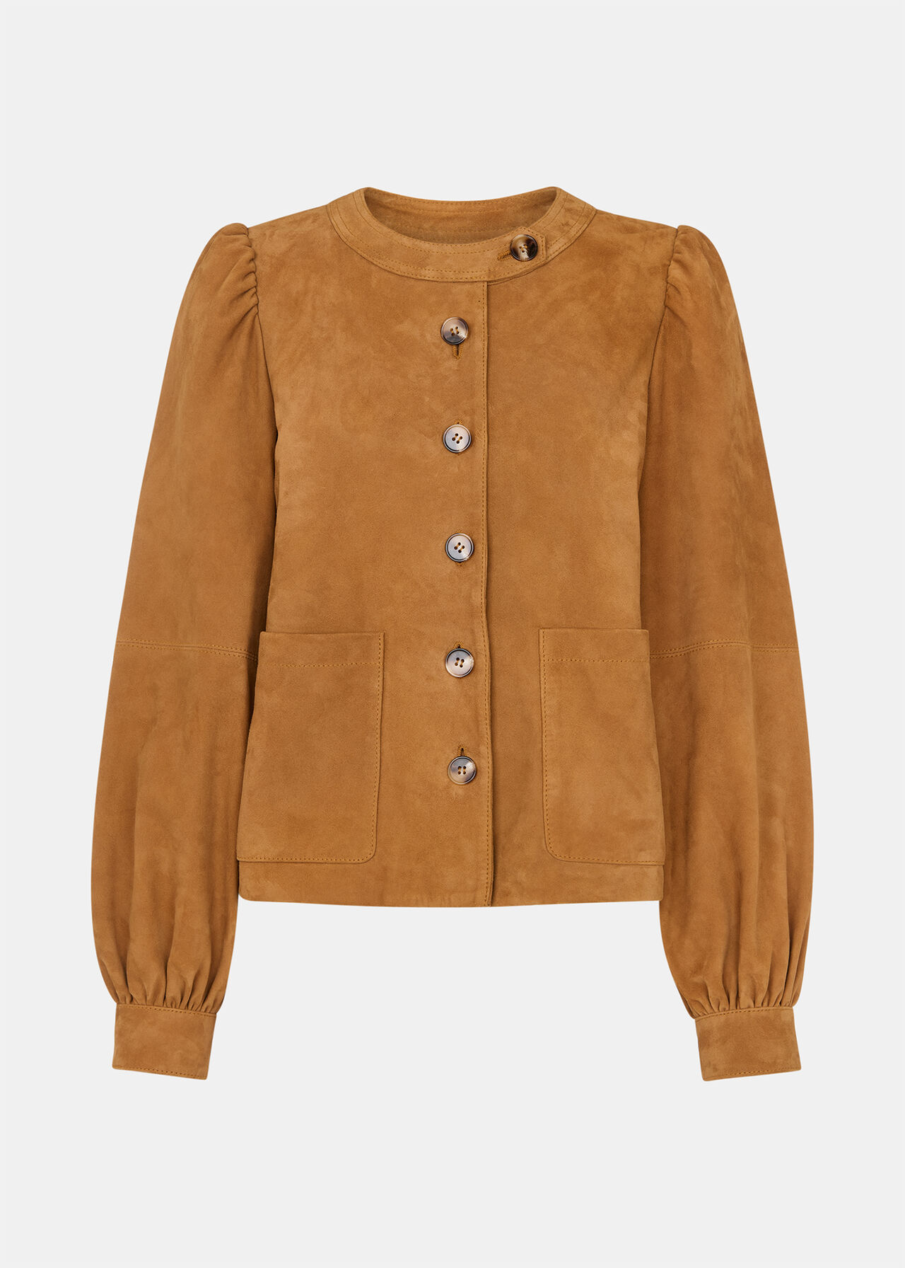 Button Front Suede Jacket