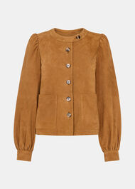 Button Front Suede Jacket