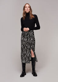 Vertical Tiger Ruched Skirt