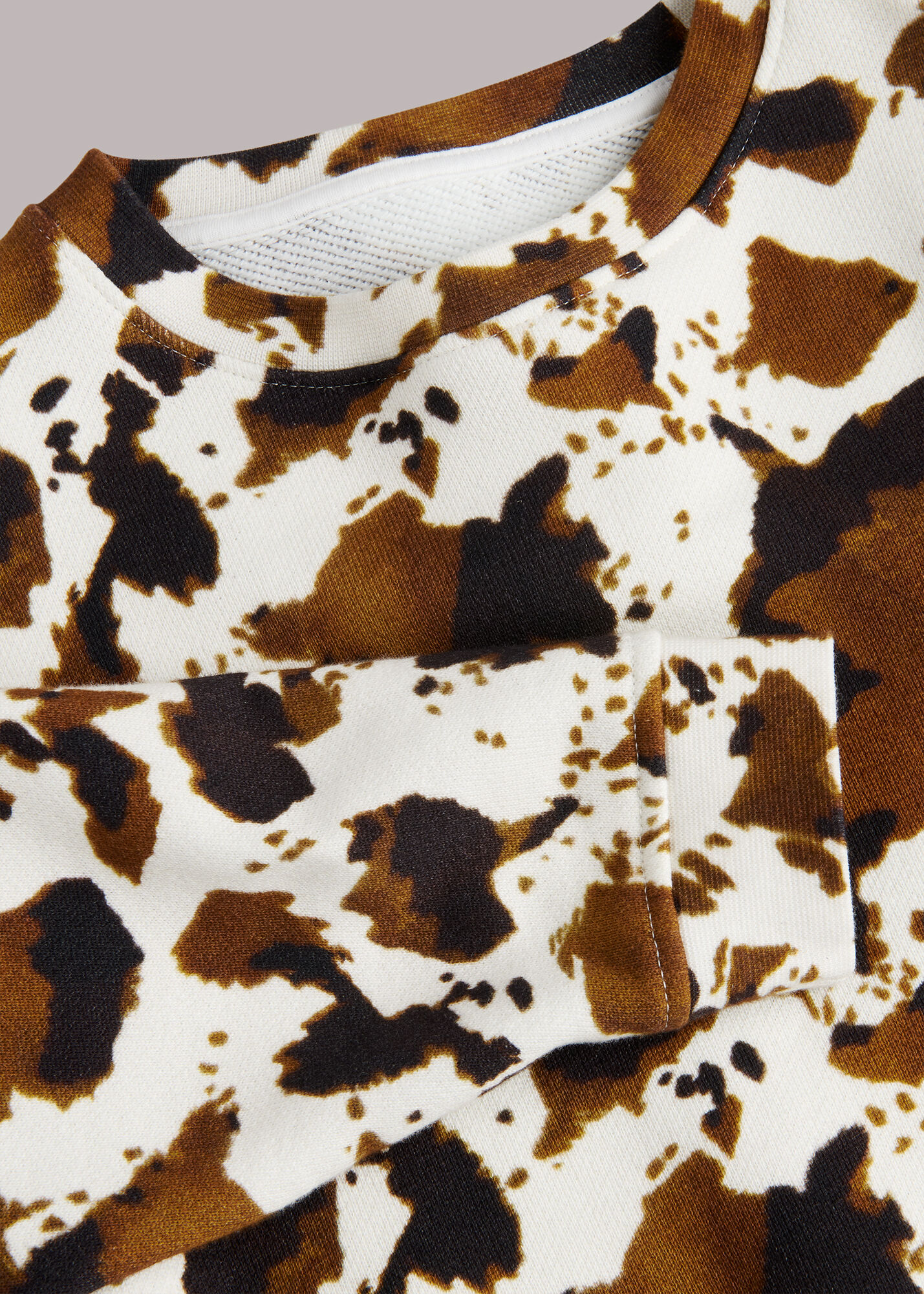 Brown Multi Cow Print Sweatshirt WHISTLES