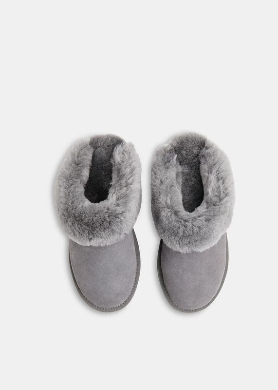 Grey Emilia Cuff Slipper