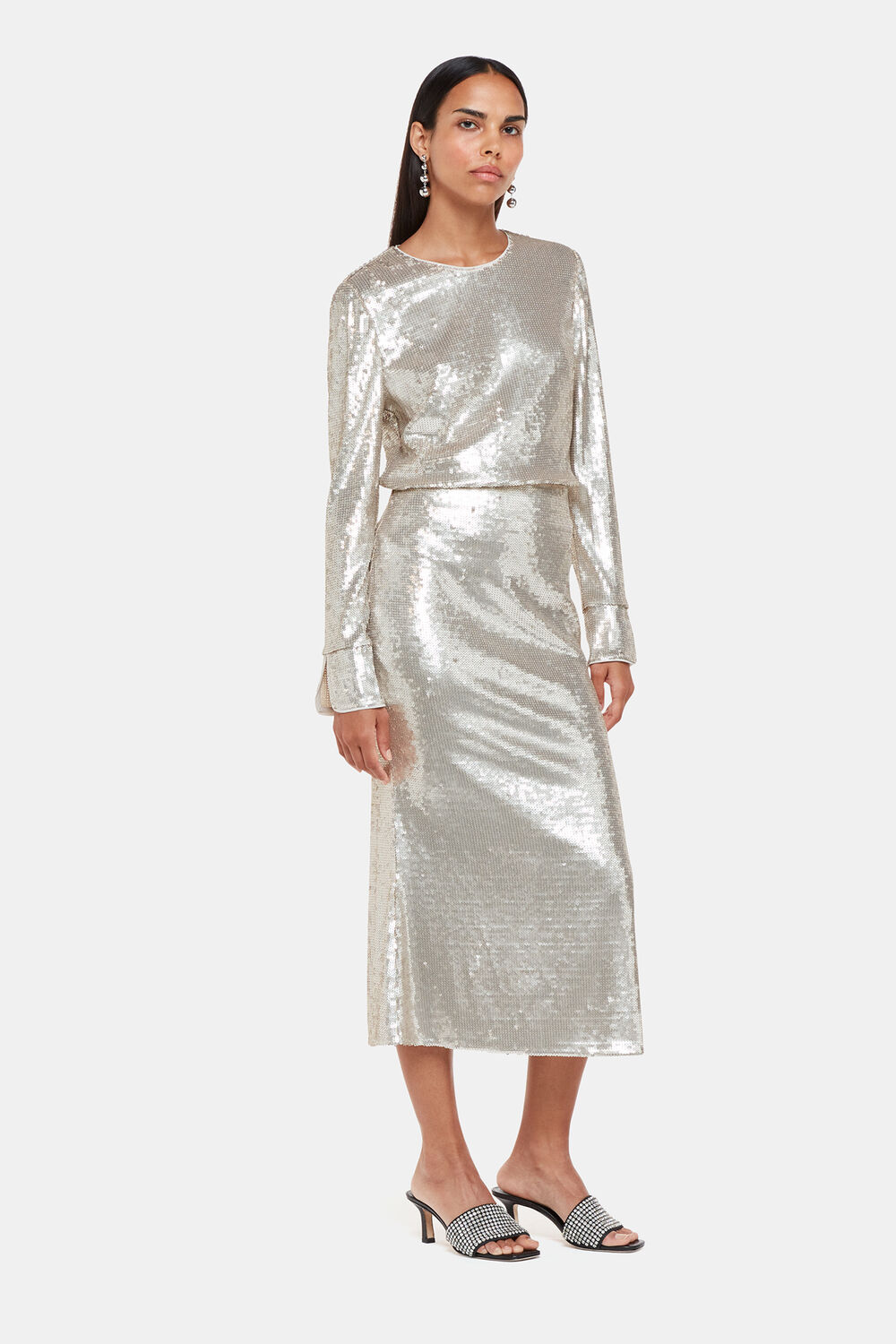 Sequin Midi Skirt