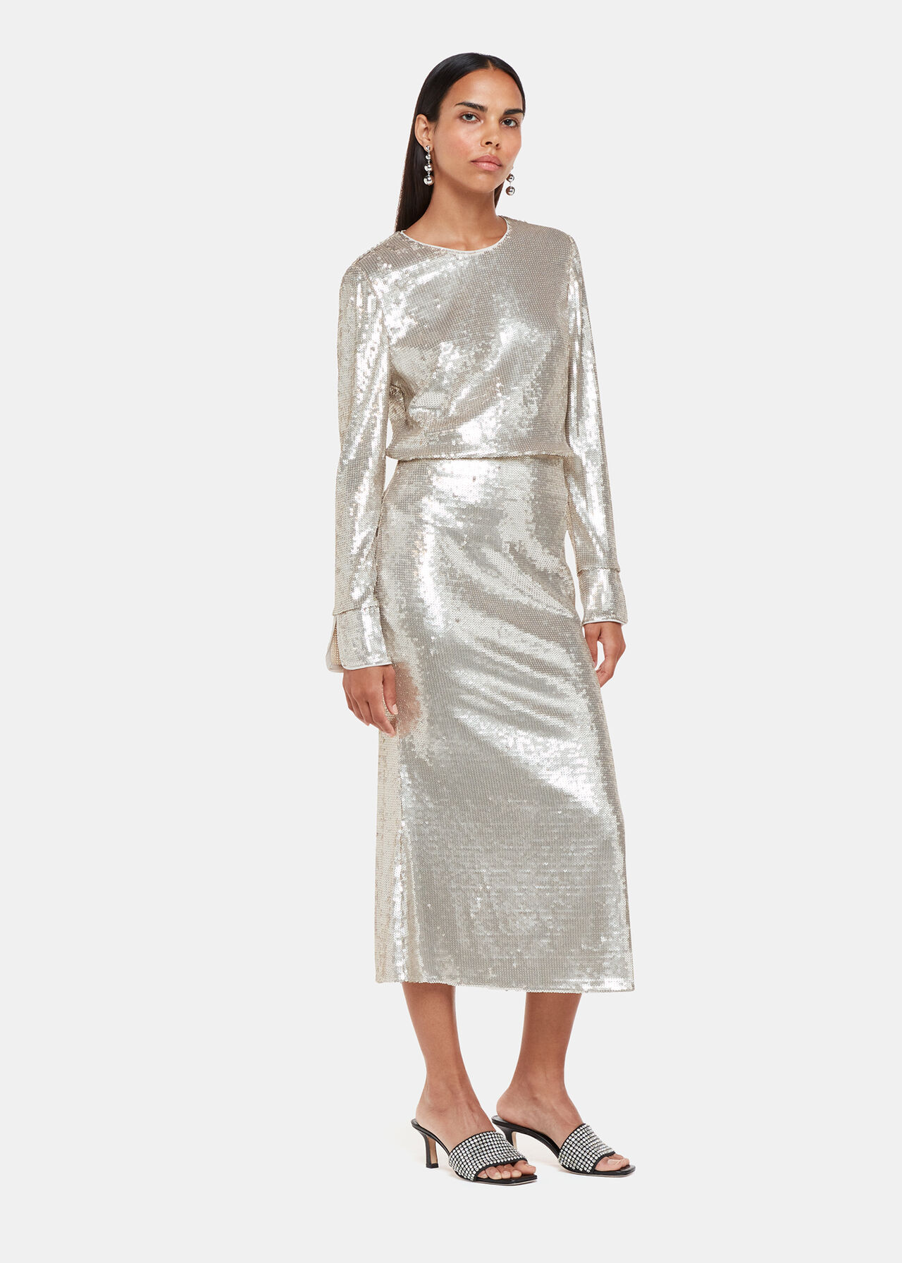 Sequin Midi Skirt