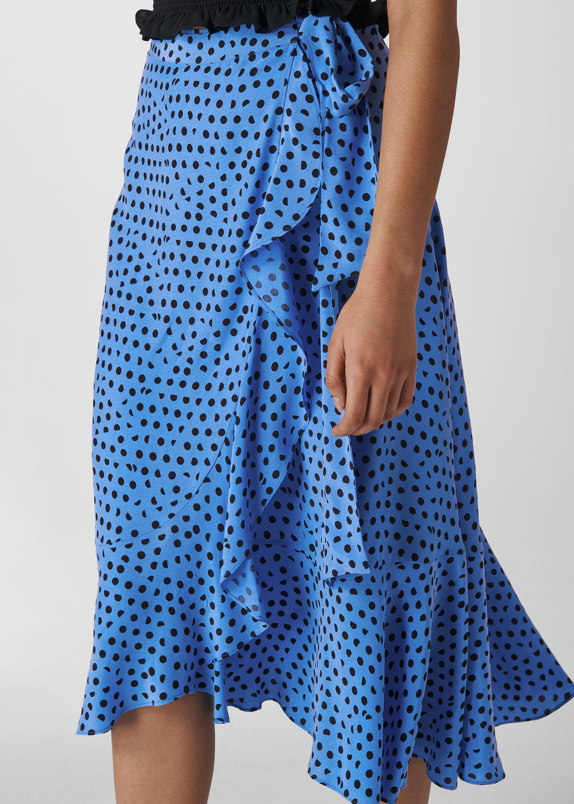 Blue/Multi Lunar Spot Wrap Skirt 
