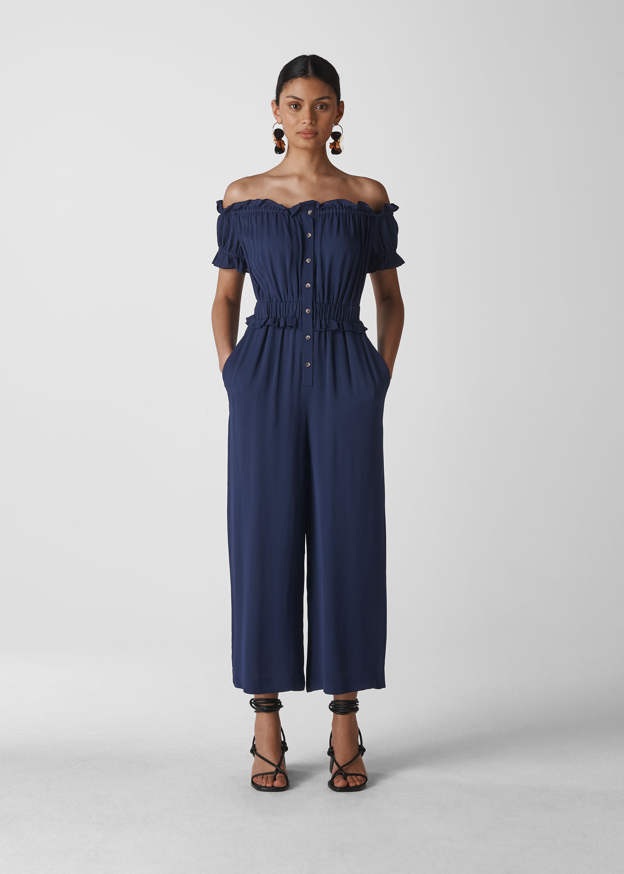 bardot navy jumpsuit