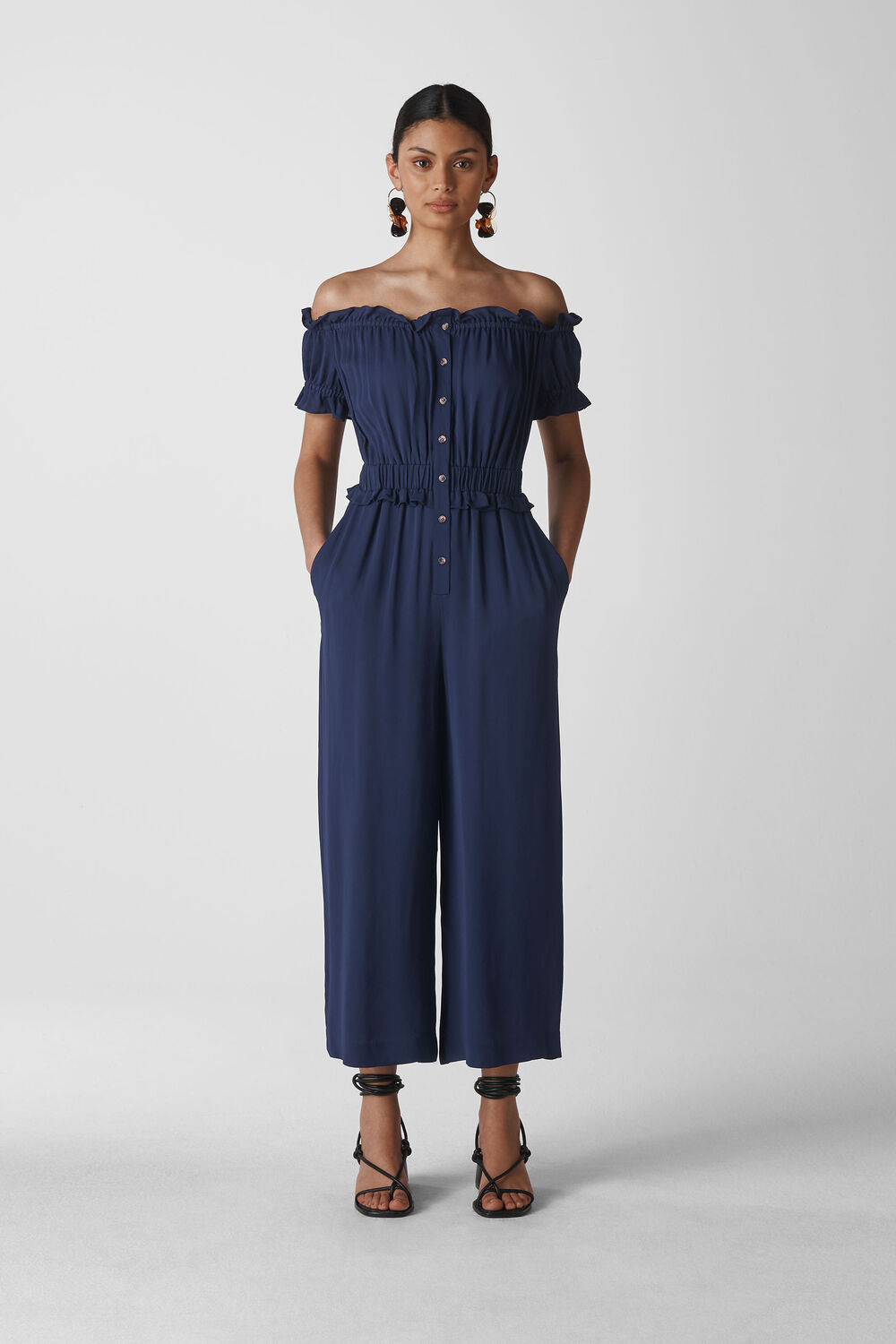 Rosalia Bardot Jumpsuit Navy