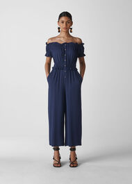 Rosalia Bardot Jumpsuit Navy