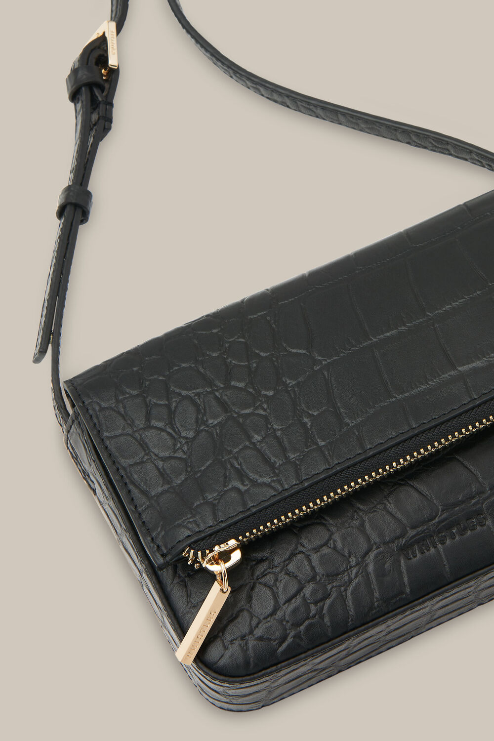 Luca Croc Foldover Bag