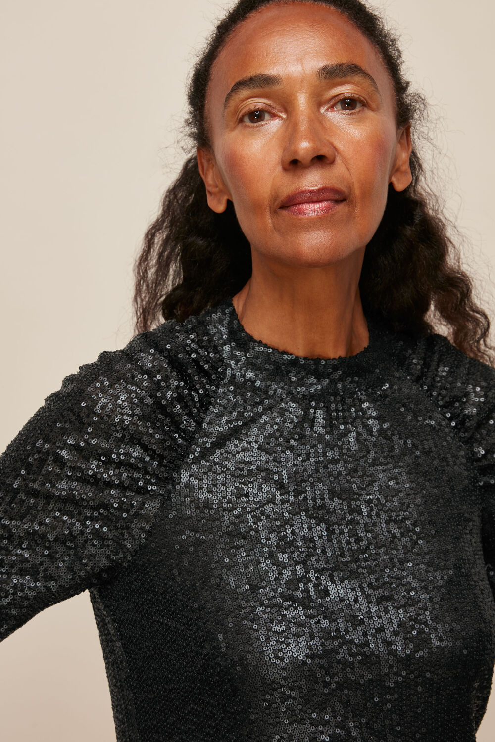 Sequin Long Sleeve Top