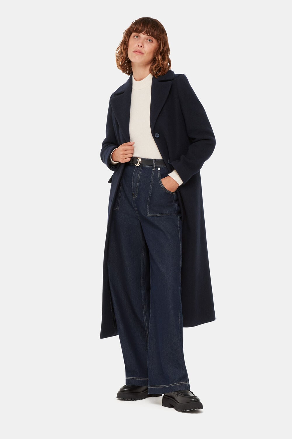 Navy Amalia Longline Coat