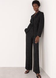 Jacquard Tie Waist Blazer