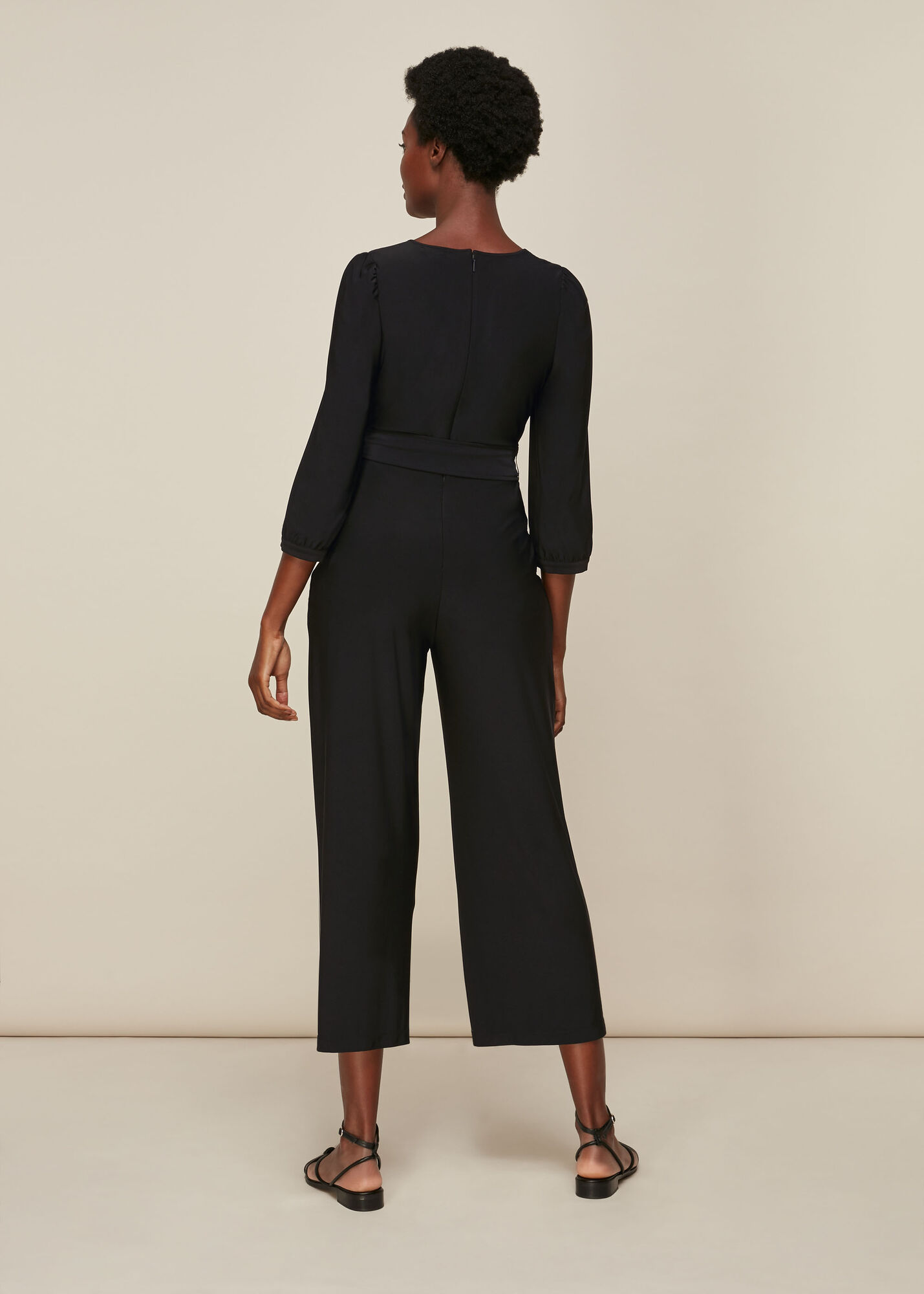 Black Wrap Jersey Jumpsuit WHISTLES