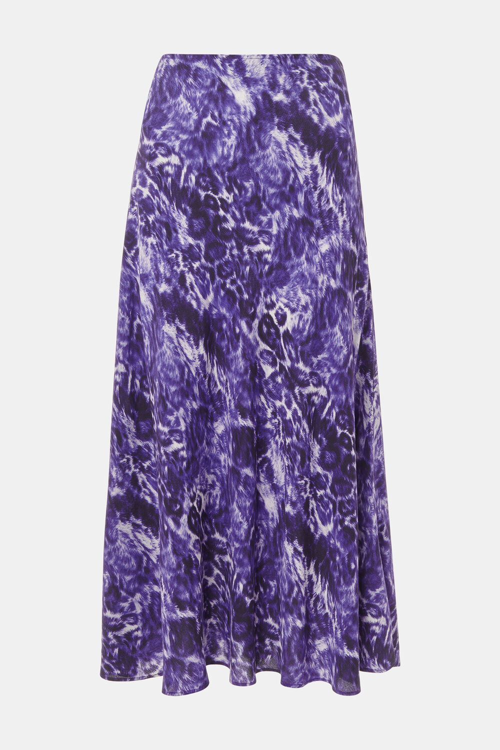Glossy Leopard Bias Skirt