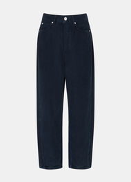 High Waist Cord Barrel Jean