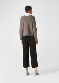 Cord Flat Front Trouser Black