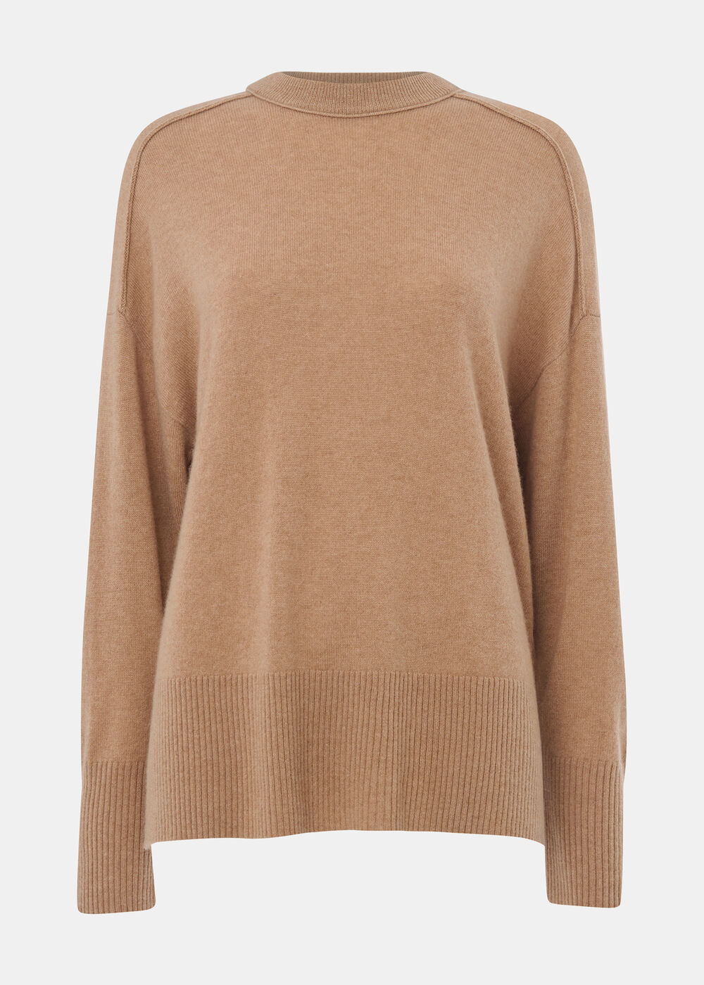 Cashmere Seam Detail Crew Knit