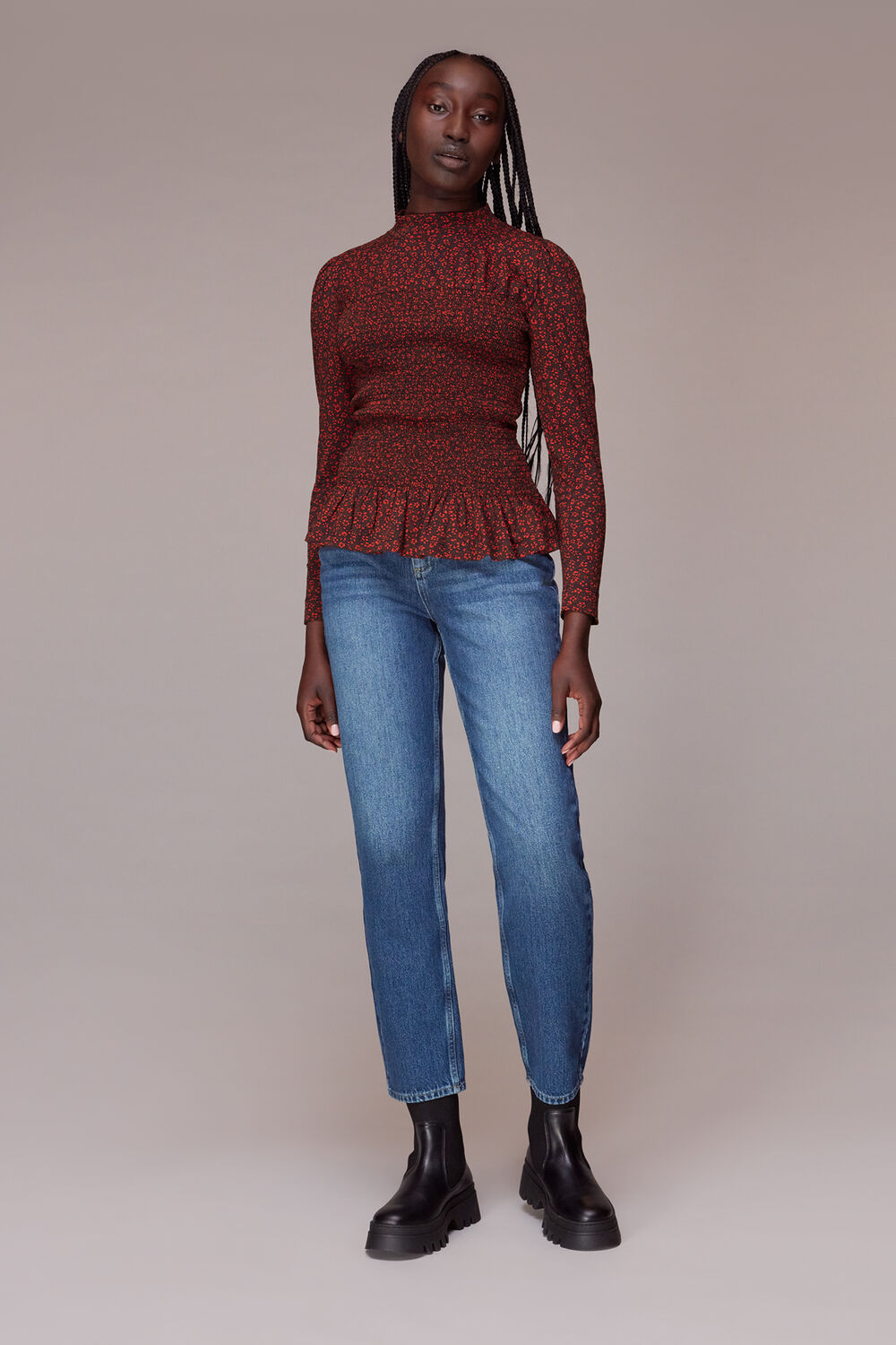 Multicolour Pansy Dot Shirred Top