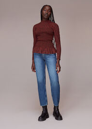 Pansy Dot Shirred Top