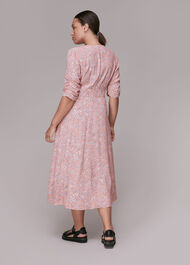 Wheat Floral Midi Dress