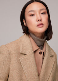 Herringbone Smart Wool Coat