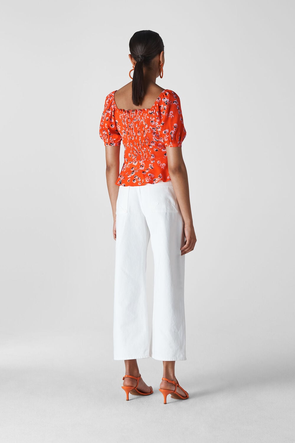 Digital Daisy Print Bella Top Flame/Multi
