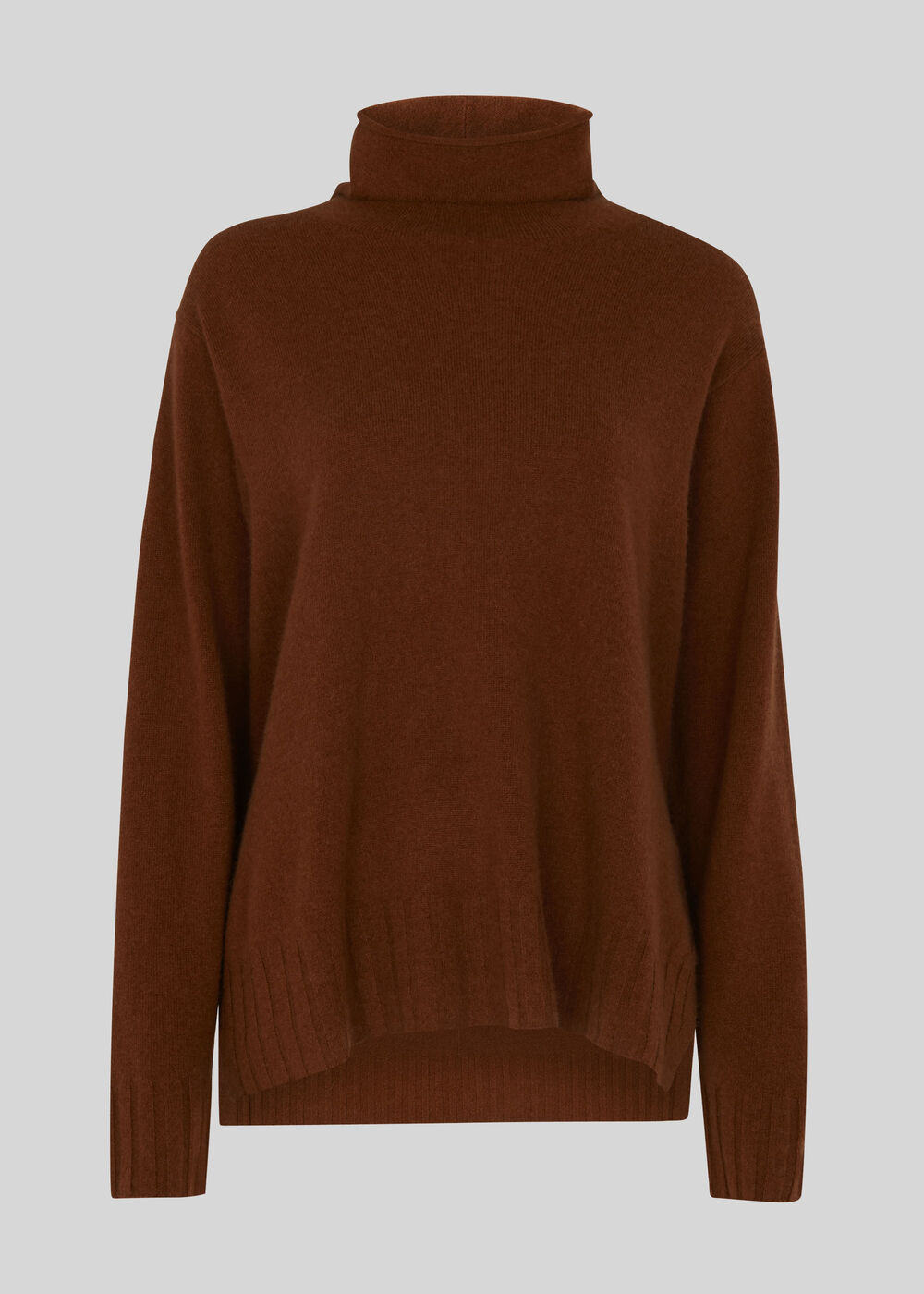 Cashmere Funnel Neck Sweater Camel