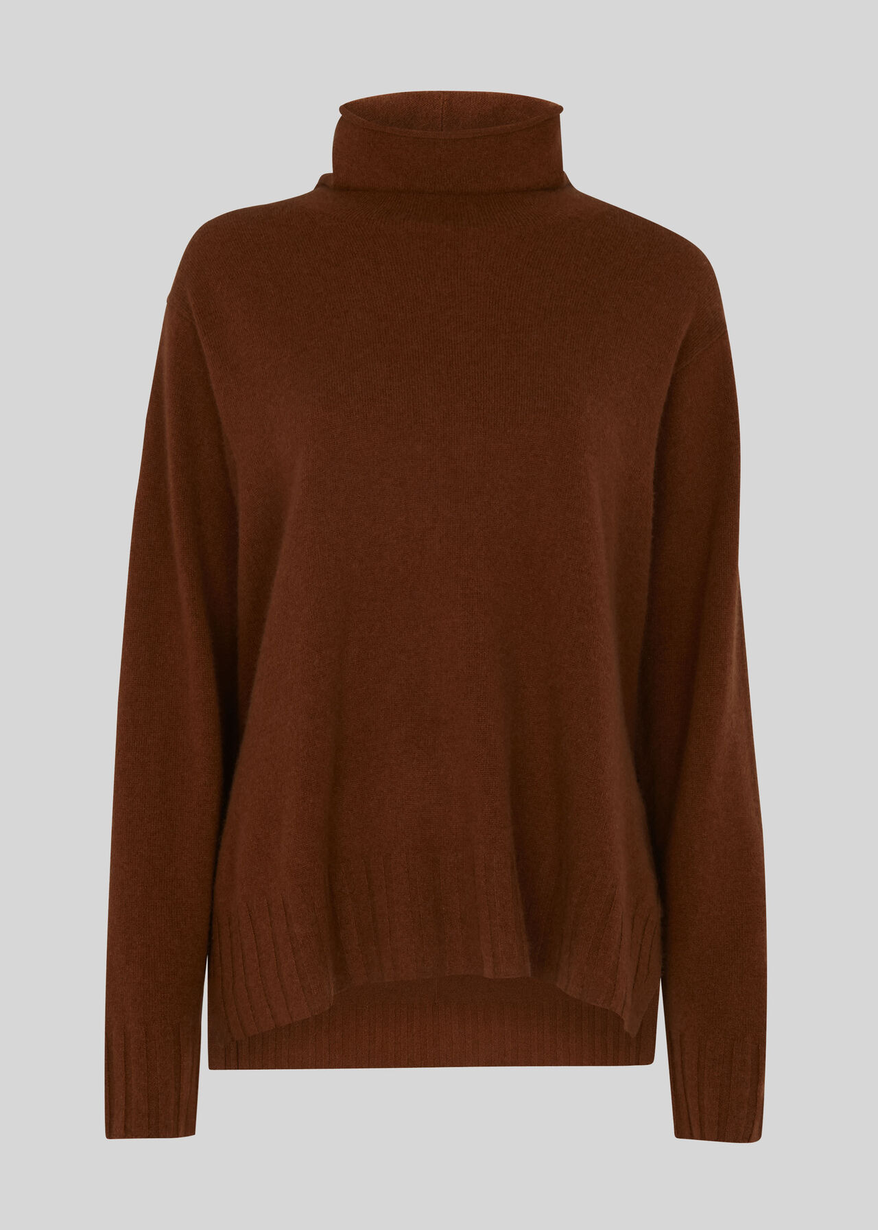 Cashmere Funnel Neck Sweater Camel