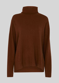 Cashmere Funnel Neck Sweater Camel