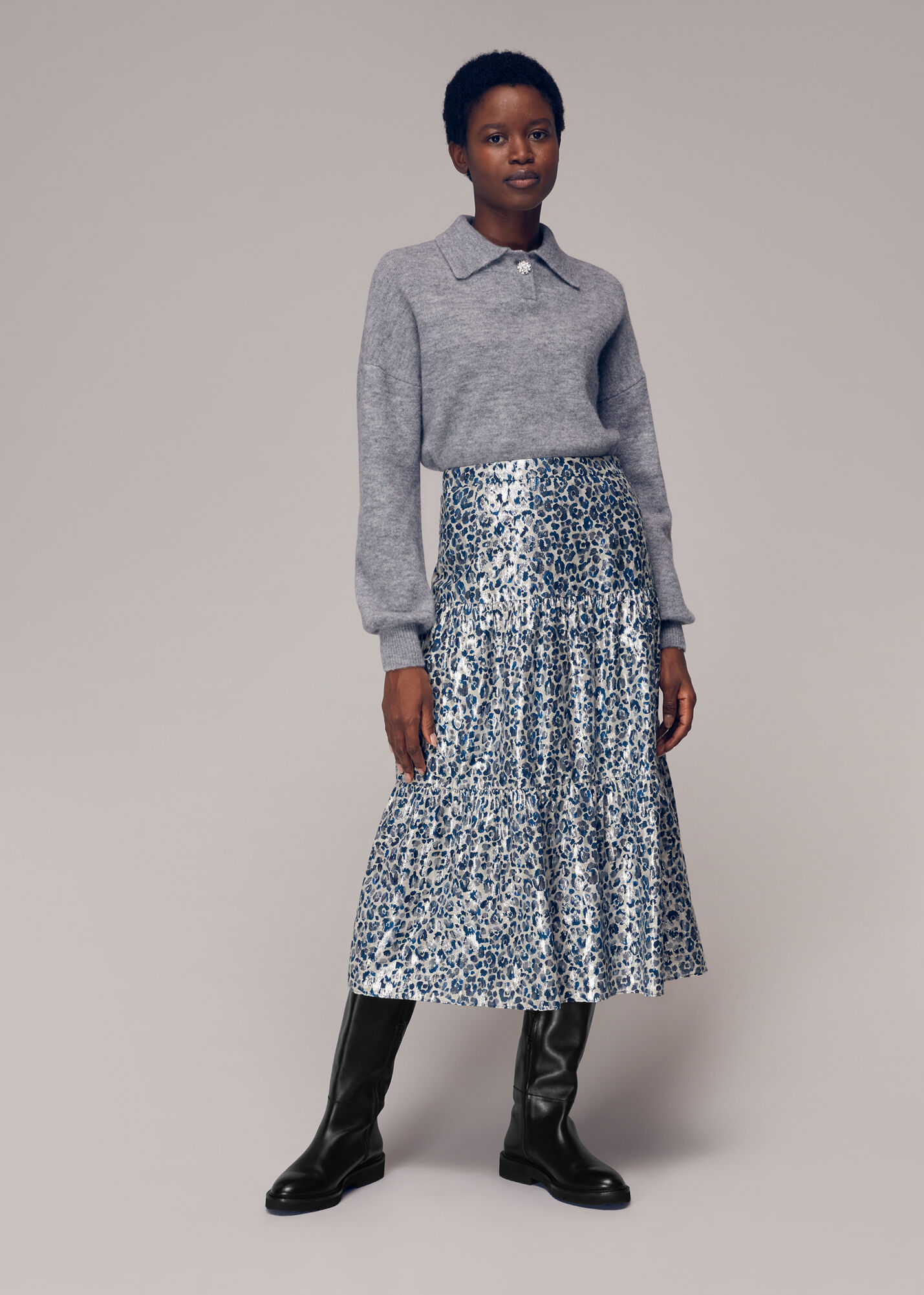 Whistles yellow animal print skirt on sale