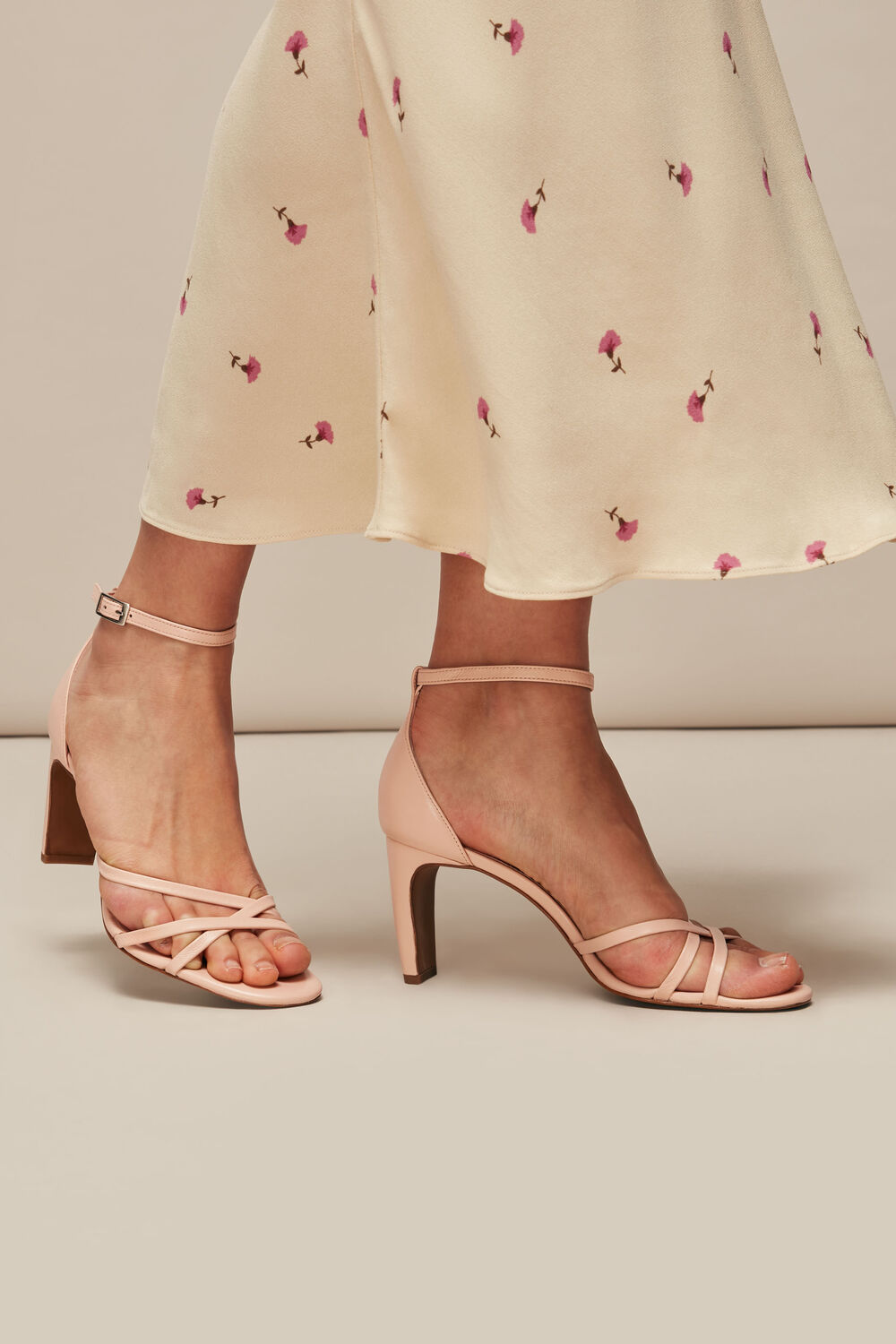 Pale Pink Hallie Strappy High Sandal