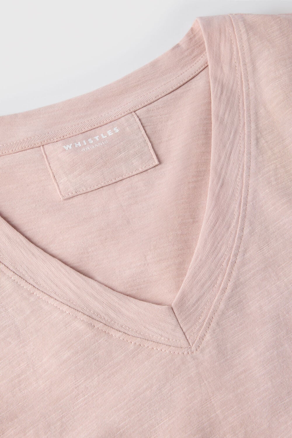 Pale Pink Willa V-Neck Cap Sleeve Tee