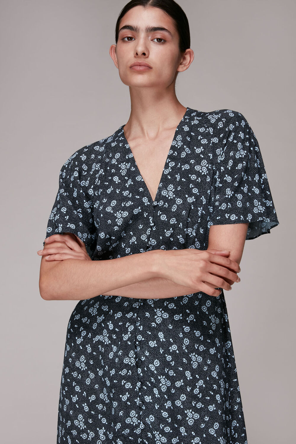 Daisy Spot Print Midi Dress