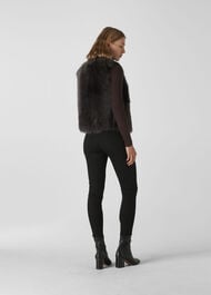 Short Toscana Sheepskin Gilet Dark Grey