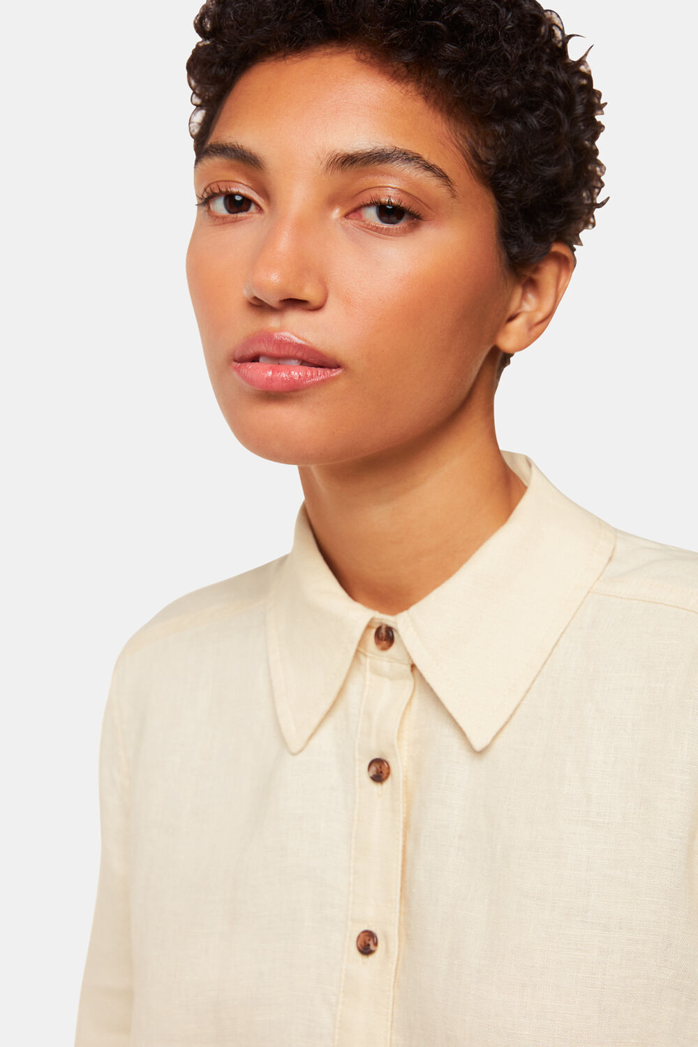 Ivory Linen Relaxed Fit Shirt