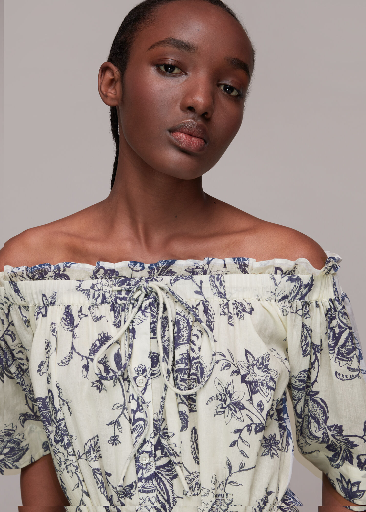 Blue Multi Contemporary Floral Dress WHISTLES