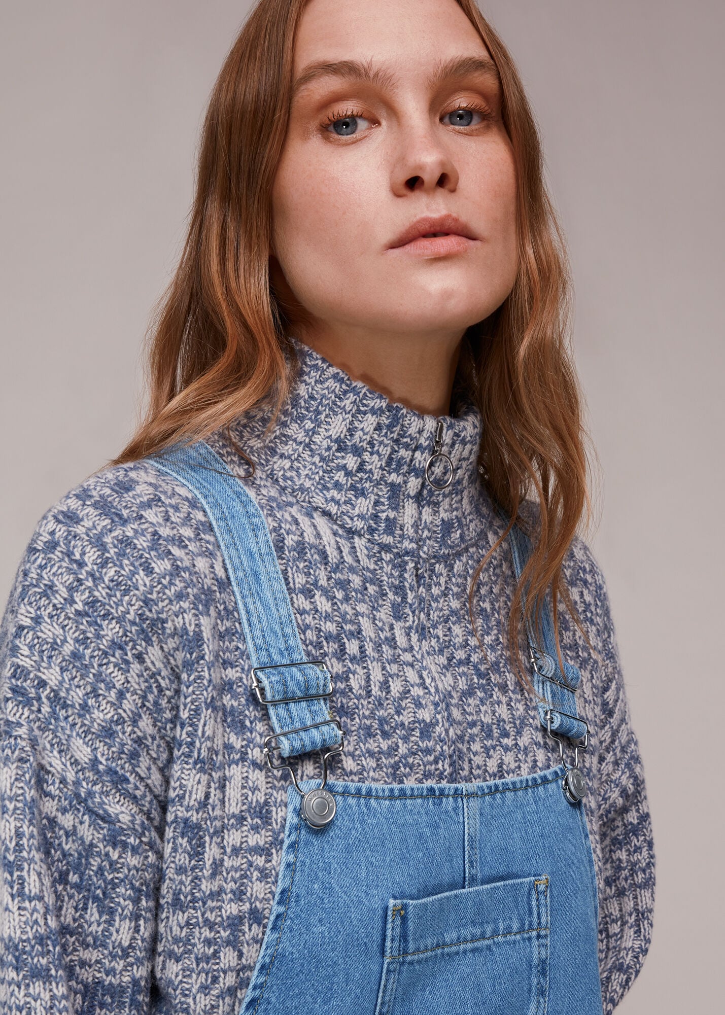 Denim Leni Denim Dungaree | WHISTLES | Whistles US |