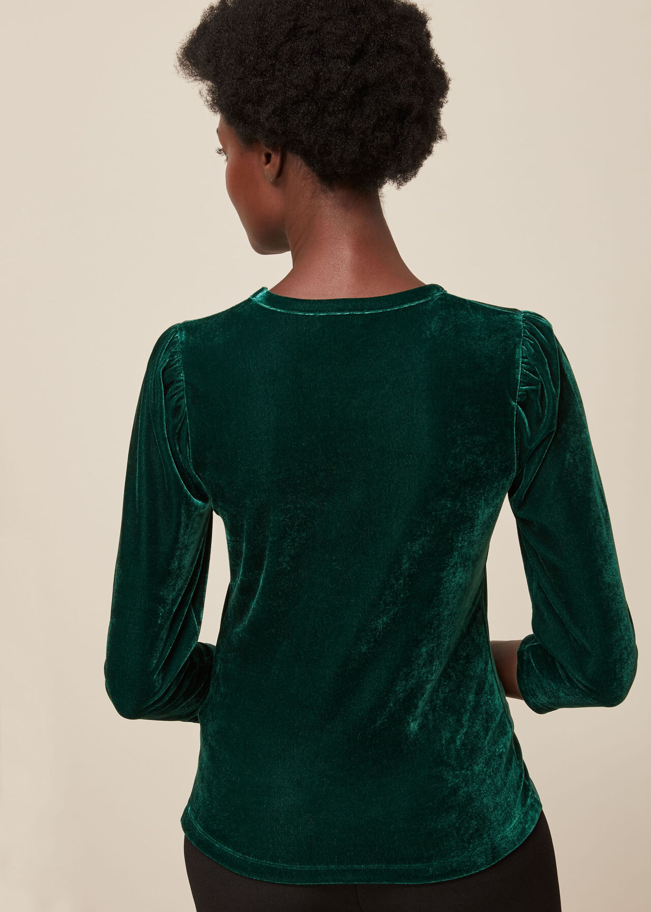 Puff Sleeve Velvet Top