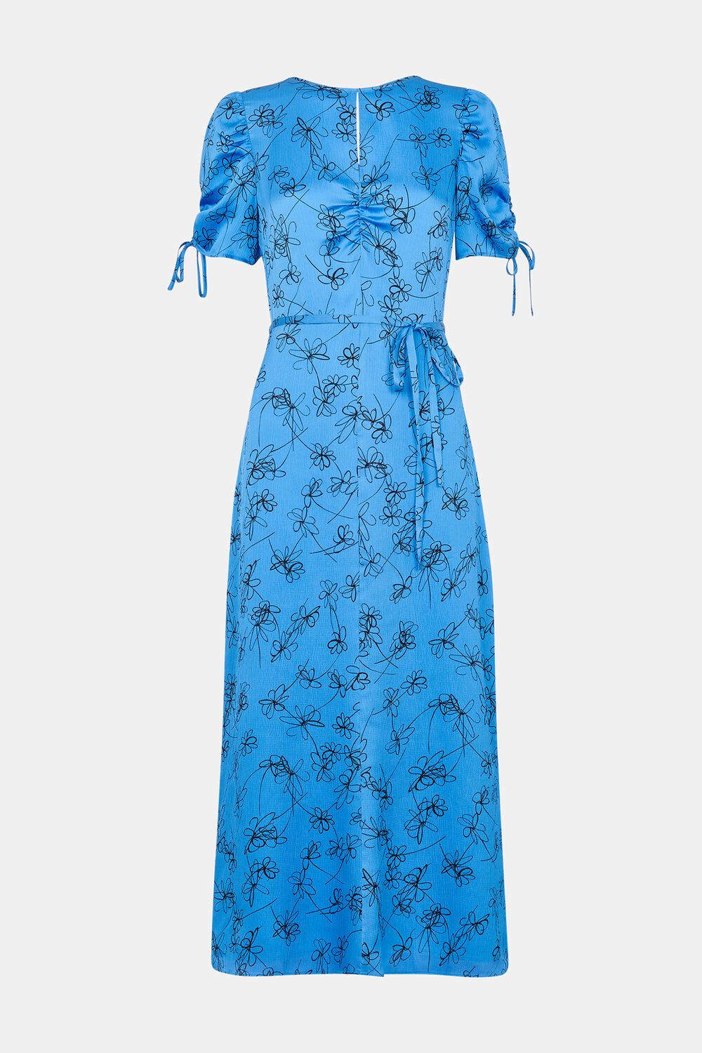 Blue Aurelie Scribble Daisy Dress