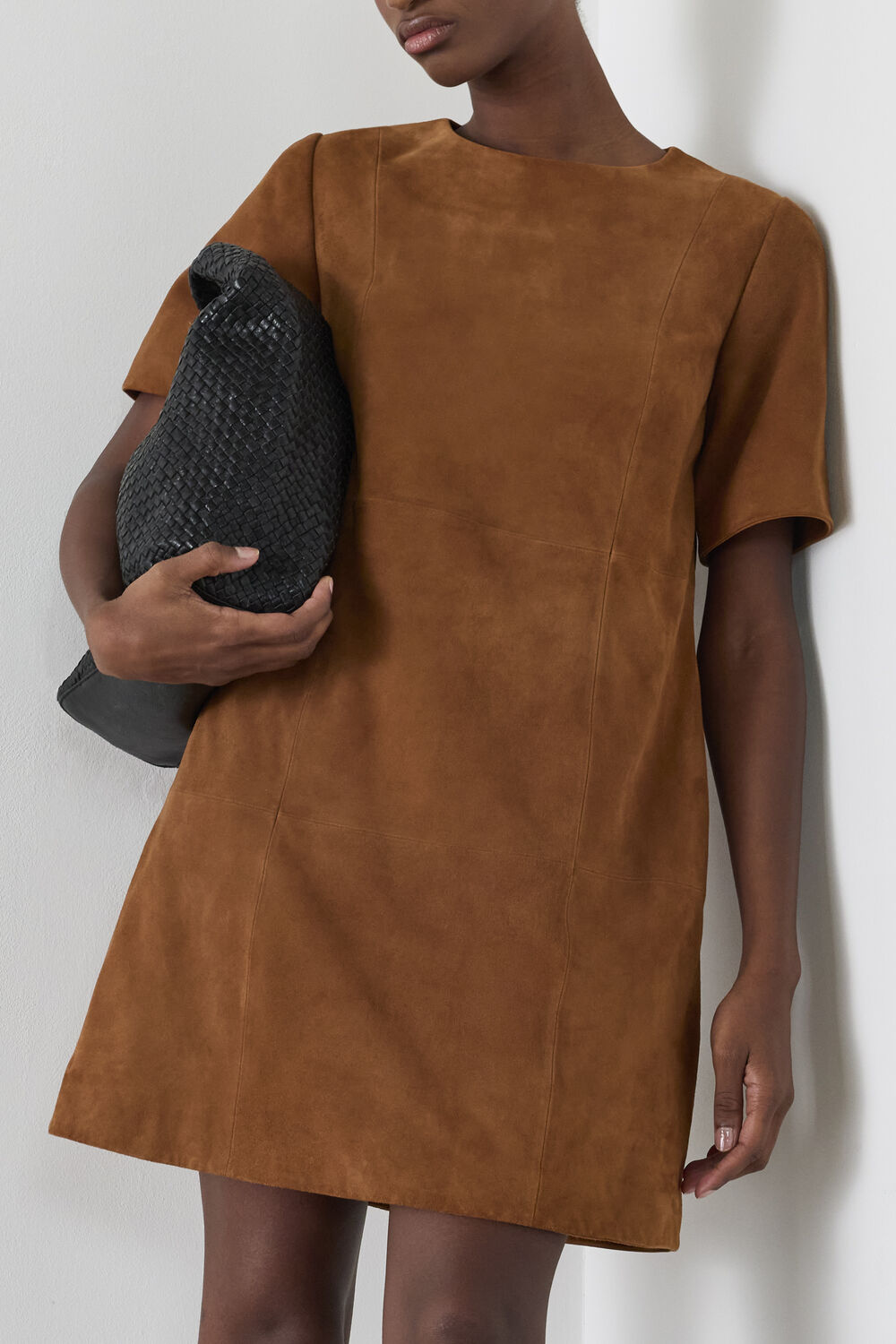 Suede Boxy Mini Dress