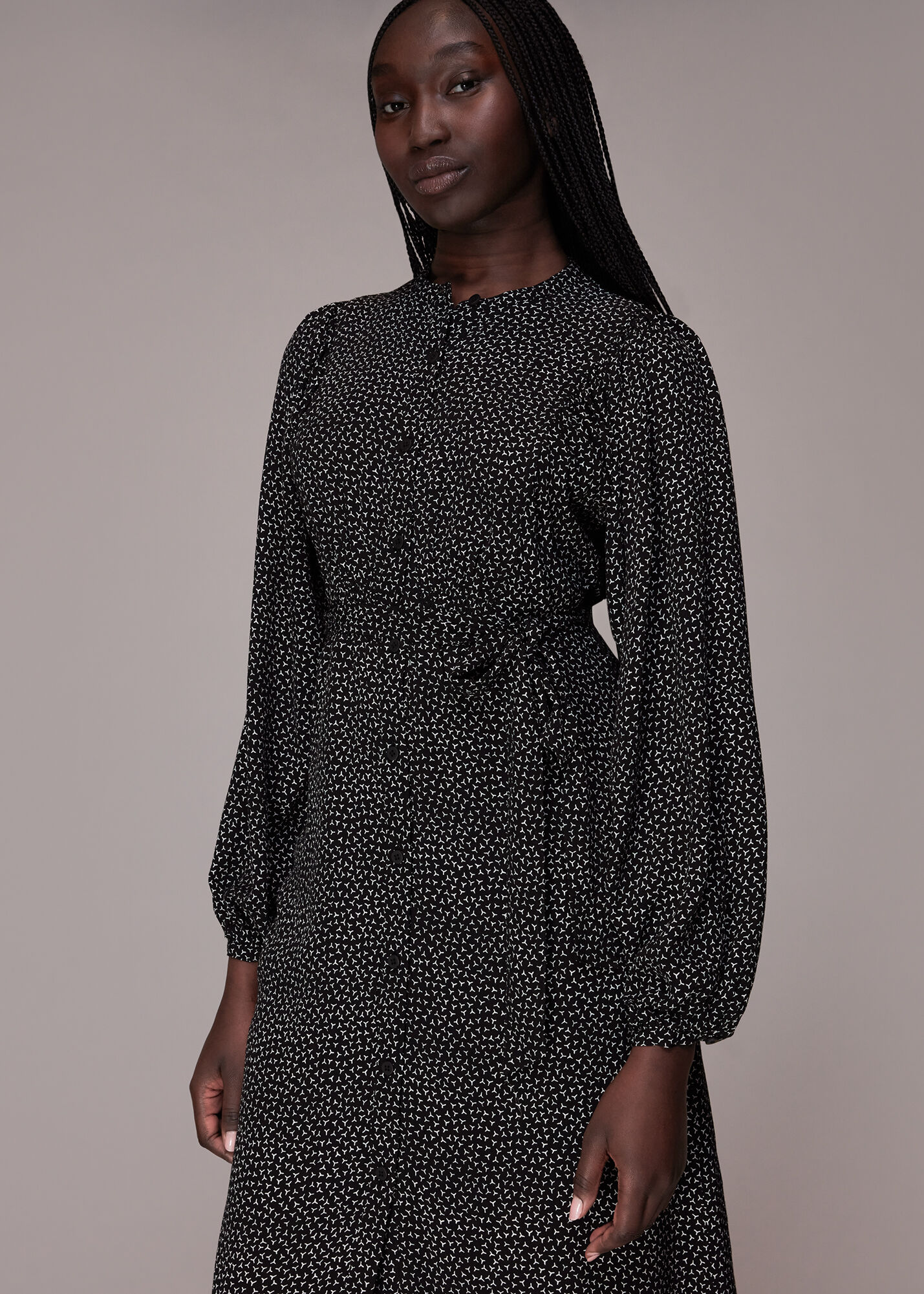 Whistles black cheap and white dress