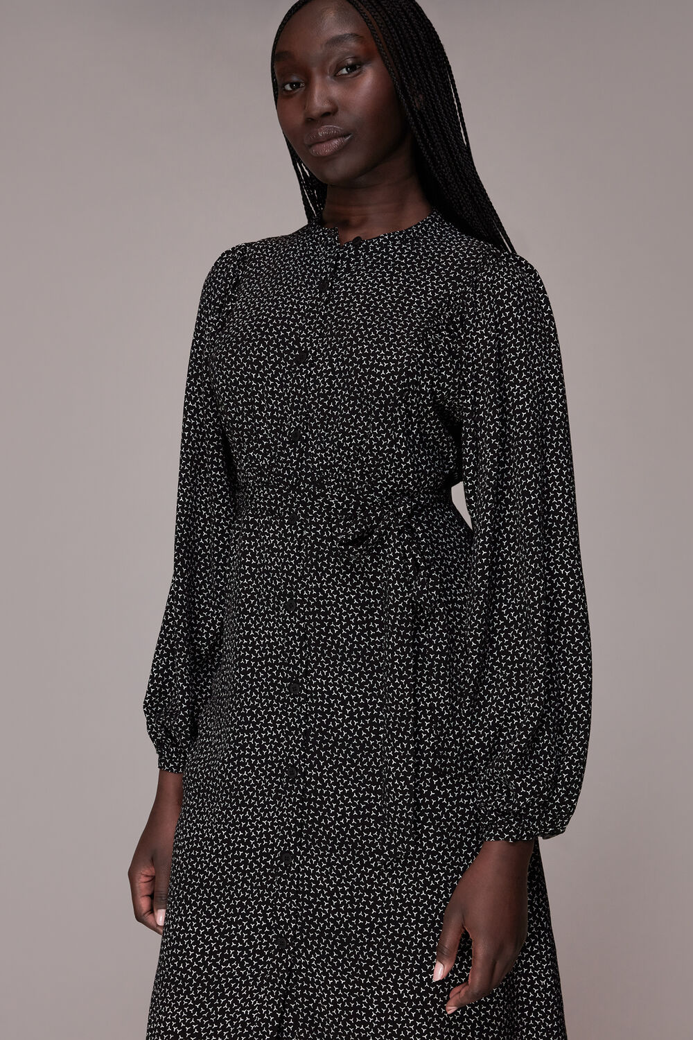 Scattered Y Print Midi Dress