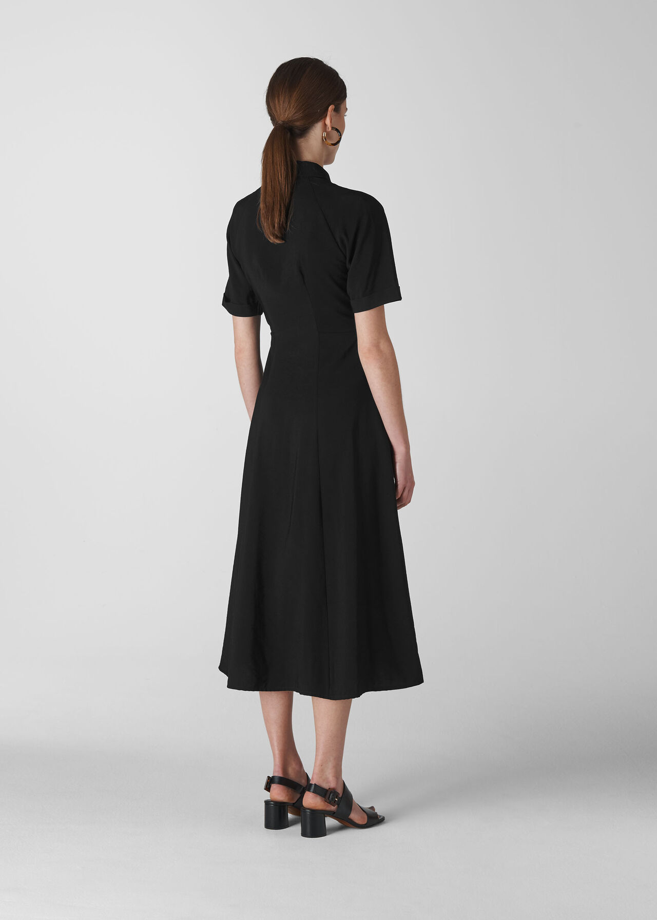 Maria Pocket Longline Dress Black